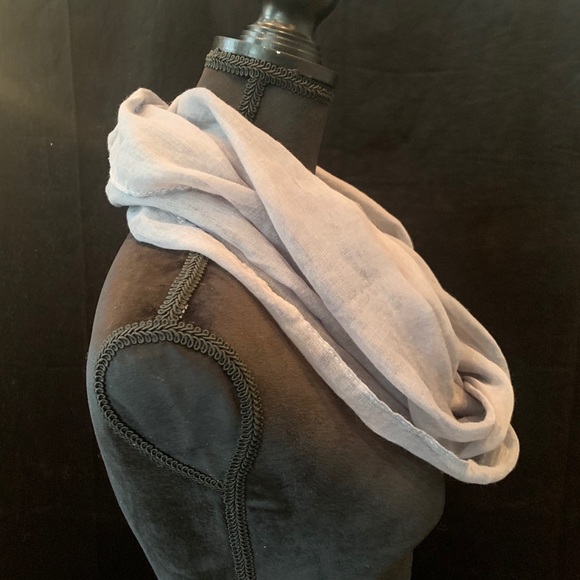 Bluish gray lightweight semi sheer infinity scarf - Picture 2 of 5